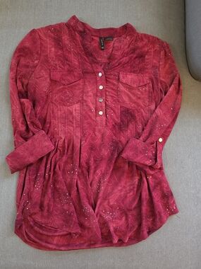 Studded Stitch Detail new directions Embellished Tunic Top